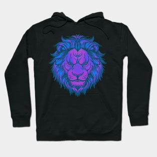 Violet blue and purple lion head Hoodie